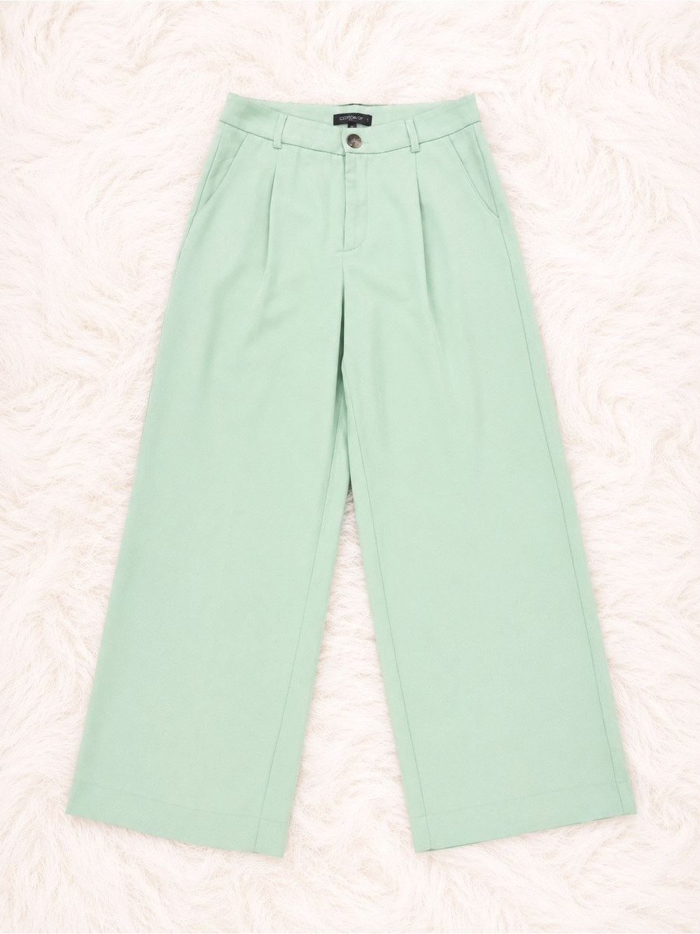 Cotton Candy LA Mint Green High Rise Wide Leg Cropped Trousers Pants Small Quiet